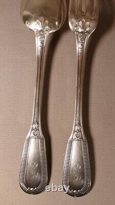 Pair Of Silver Cutlery Massif Style Empire Era Xixth