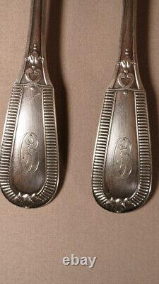 Pair Of Silver Cutlery Massif Style Empire Era Xixth