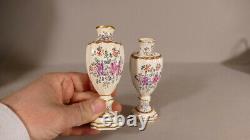 Pair Of Small Porcelain Vases Painted In The Hand Of Flowers, Era Xixth