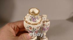 Pair Of Small Porcelain Vases Painted In The Hand Of Flowers, Era Xixth