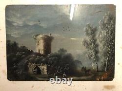 Pair of 19th-century romantic troubadour oil paintings, 1830/40