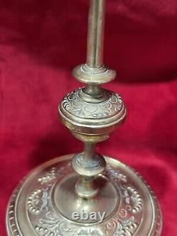 Pair of Antique Bronze Candlesticks 19th Century Empire High Period Torch