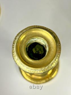 Pair of Antique Empire Period Candle Holders in Bronze 19th Century H27cm