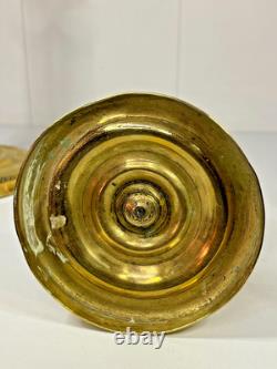 Pair of Antique Empire Period Candle Holders in Bronze 19th Century H27cm