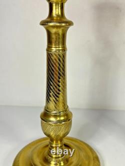 Pair of Antique Empire Period Candle Holders in Bronze 19th Century H27cm