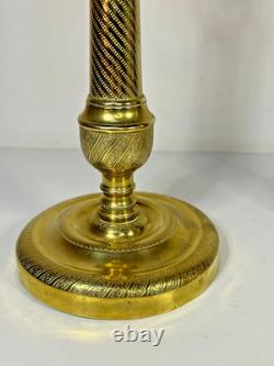 Pair of Antique Empire Period Candle Holders in Bronze 19th Century H27cm
