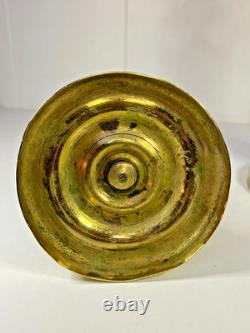 Pair of Antique Empire Period Candle Holders in Bronze 19th Century H27cm