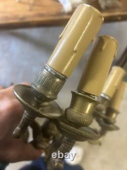 Pair of Antique Gilded Bronze Wall Sconces Empire Period 19th Century