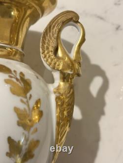 Pair of Baluster Vases Louis Philippe in Old Paris Porcelain 19th Century
