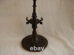 Pair of Bronze Candlesticks, with Brown Patina, 19th Century
