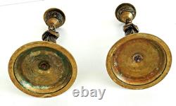 Pair of Bronze Candlesticks with Caryatids, Napoleon III Period, 19th Century