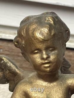 Pair of Bronze Cherub Statuettes, Napoleon III Period, Green Onyx Bases