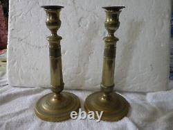 Pair of Candlesticks, Bronze Torchholders from the Empire and Restoration Period, 19th Century