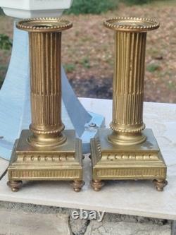 Pair of Candlesticks Torches in the Financial Style 19th Century
