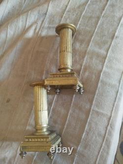 Pair of Candlesticks Torches in the Financial Style 19th Century