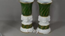 Pair of Cassolettes with Putti in Paris Porcelain and Biscuit, 19th Century