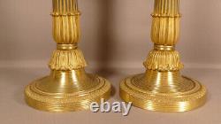 Pair of Charles X Restoration Gilt Bronze Candlesticks, Early 19th Century