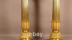 Pair of Charles X Restoration Gilt Bronze Candlesticks, Early 19th Century