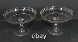 Pair of Crystal Engraved Footed Compotes, 19th Century