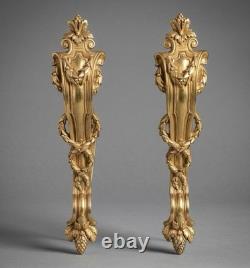 Pair of Curtain Rod Supports, Bronze, Louis XVI Style, 19th Century	 <br/> 	 