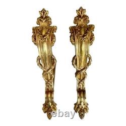 Pair of Curtain Rod Supports, Bronze, Louis XVI Style, 19th Century 
 <br/> 
