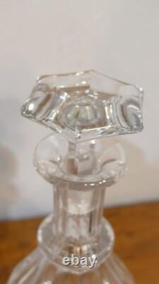 Pair of Cut Crystal Carafes with Flat Sides, Baccarat, 19th Century
