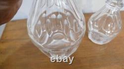 Pair of Cut Crystal Carafes with Flat Sides, Baccarat, 19th Century