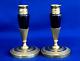 Pair Of Empire Period Gilded And Patinated Bronze Toilette Candlesticks 19th Century