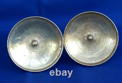 Pair of Empire Period Gilt and Patinated Bronze Toilet Candlesticks 19th Century