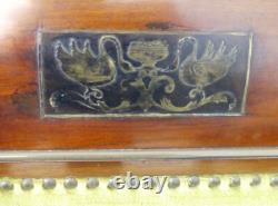 Pair of Empire Style Mahogany Swan Armchairs, Late 19th Century