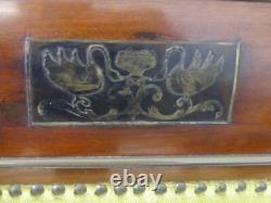 Pair of Empire Style Mahogany Swan Armchairs, Late 19th Century