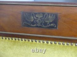 Pair of Empire Style Mahogany Swan Armchairs, Late 19th Century
