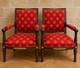 Pair Of Empire-period Mahogany Armchairs With Napoleonic Emblems, 19th Century