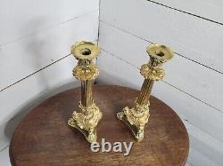 Pair of Gilt Bronze Candlesticks, 19th Century Restoration Period 1830/40