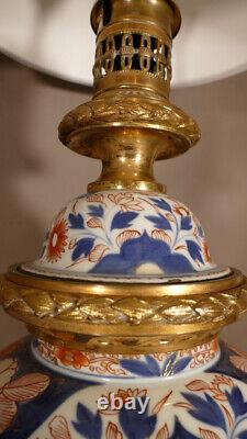 Pair of Imari Porcelain and Gilt Bronze Lamps, 19th Century