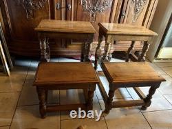 Pair of Library Step Stools Forming a Pedestal, Restoration Period, Oak