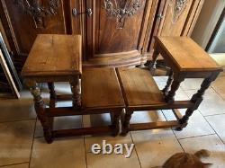 Pair of Library Step Stools Forming a Pedestal, Restoration Period, Oak