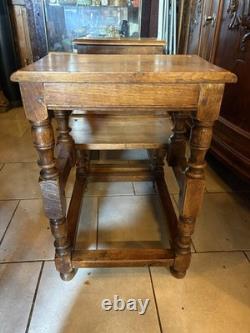 Pair of Library Step Stools Forming a Pedestal, Restoration Period, Oak