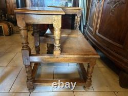Pair of Library Step Stools Forming a Pedestal, Restoration Period, Oak