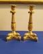 Pair Of Lion Leg Candle Holders In Chiseled And Gilded Bronze 19th Century