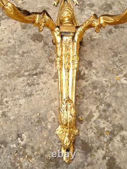 Pair of Louis XVI period wall lights. Gilt bronze. Sconces. Late 18th century, early 19th century.