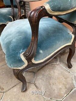 Pair of Napoleon III Armchairs in Rosewood and Pear Wood, 19th Century