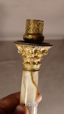 Pair of Napoléon III Candle Holders in Gilded Bronze and Onyx, 19th Century