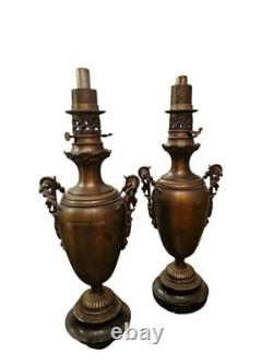 Pair of Oil Lamps from the Napoleon III Era