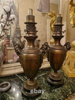 Pair of Oil Lamps from the Napoleon III Era