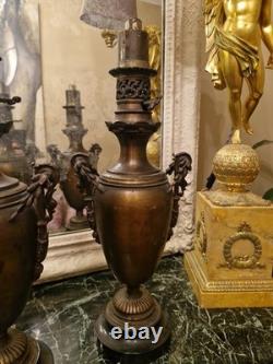 Pair of Oil Lamps from the Napoleon III Era