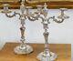 Pair Of Regency Silvered Bronze Candlesticks, Late 19th Century