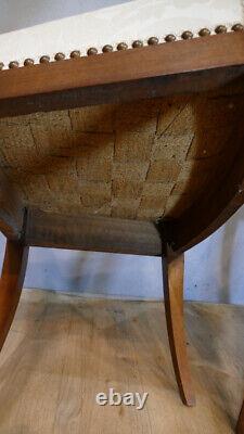 Pair of Restoration Armchairs in Walnut, Cross Model, Early 19th Century Period