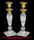 Pair Of Restoration Period 19th Century Crystal And Gilt Bronze Candlesticks 26 Cm