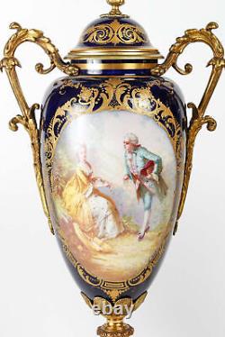 Pair of Sèvres Porcelain Cassolettes, Napoleon III Era, 19th Century
